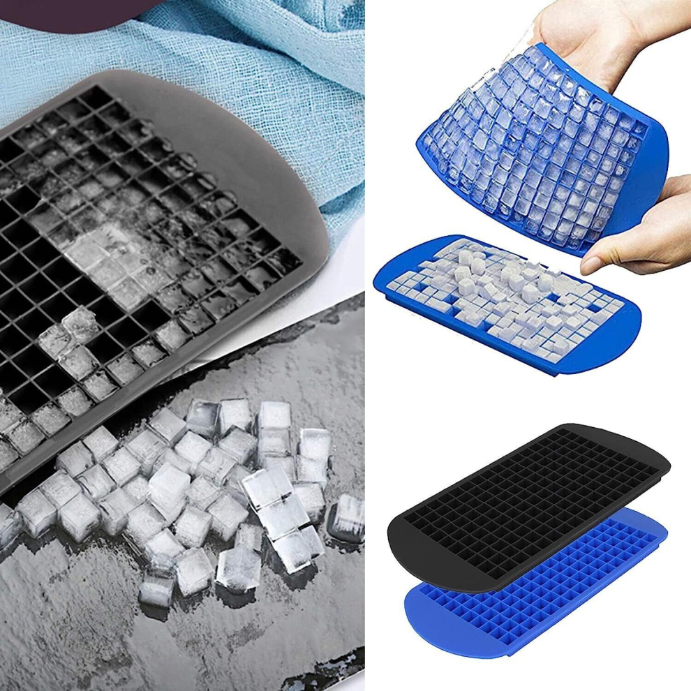 160 Grids Mini Ice Cube Tray Frozen Cubes Tray Maker Silicone Ice Mold