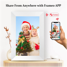 (white, UK Plug) 10.1 Inch Smart WiFi Digital Photo Frame 1280x800 IPS LCD Touch Screen Built in 32GB Memory