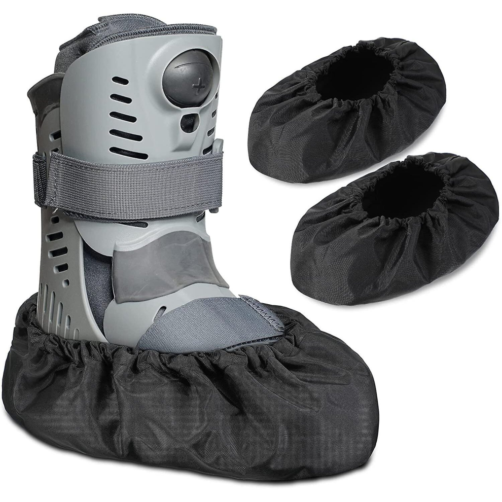 Wabjtam 2 Pieces Walking Boot Cover Recovery Shoes Covers Non Skid Foot Brace Cover Reusable Boot Cover Waterproof Cast Rain Cover