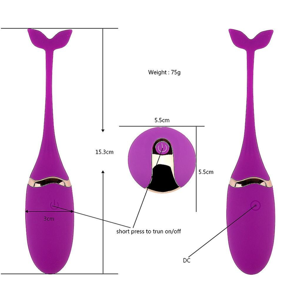 Purple Kegel Balls Exerciser Weights, Allovers Remote Ben Wa Ball With 10 Vib