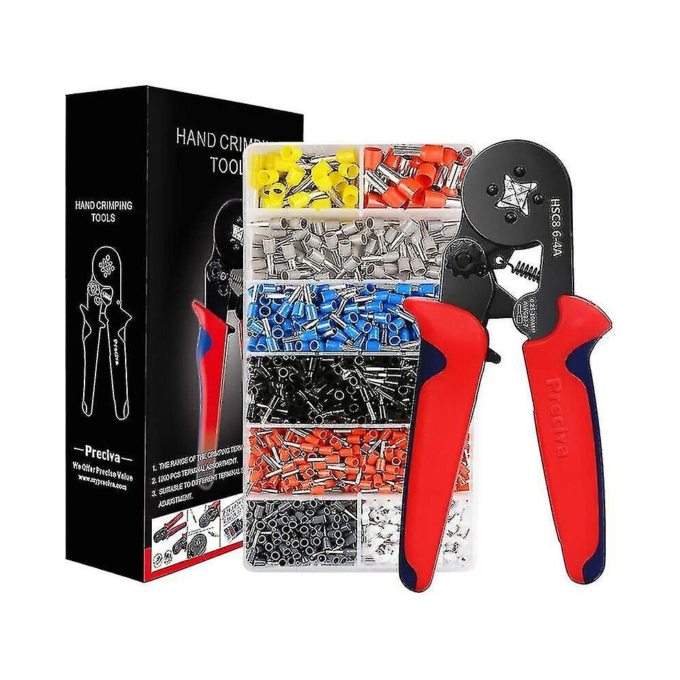 Crimping Tool With 1200 Insulated Crimp Terminals From 0.25Mm To 10Mm. Electrician's Pliers, Tools, Electrical Terminals (Crimper 1200 Lugs) 9326616263662