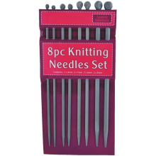 8 Peice Knitting Needle Set Each Needle is aprox 25cm Long Packaging