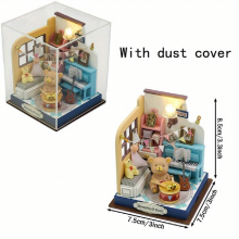 1pc DIY Dollhouse Mini Kit With Furniture Creative Room Mini Dollhouse Toy Model Perfect Birthday Gift Room Decoration
