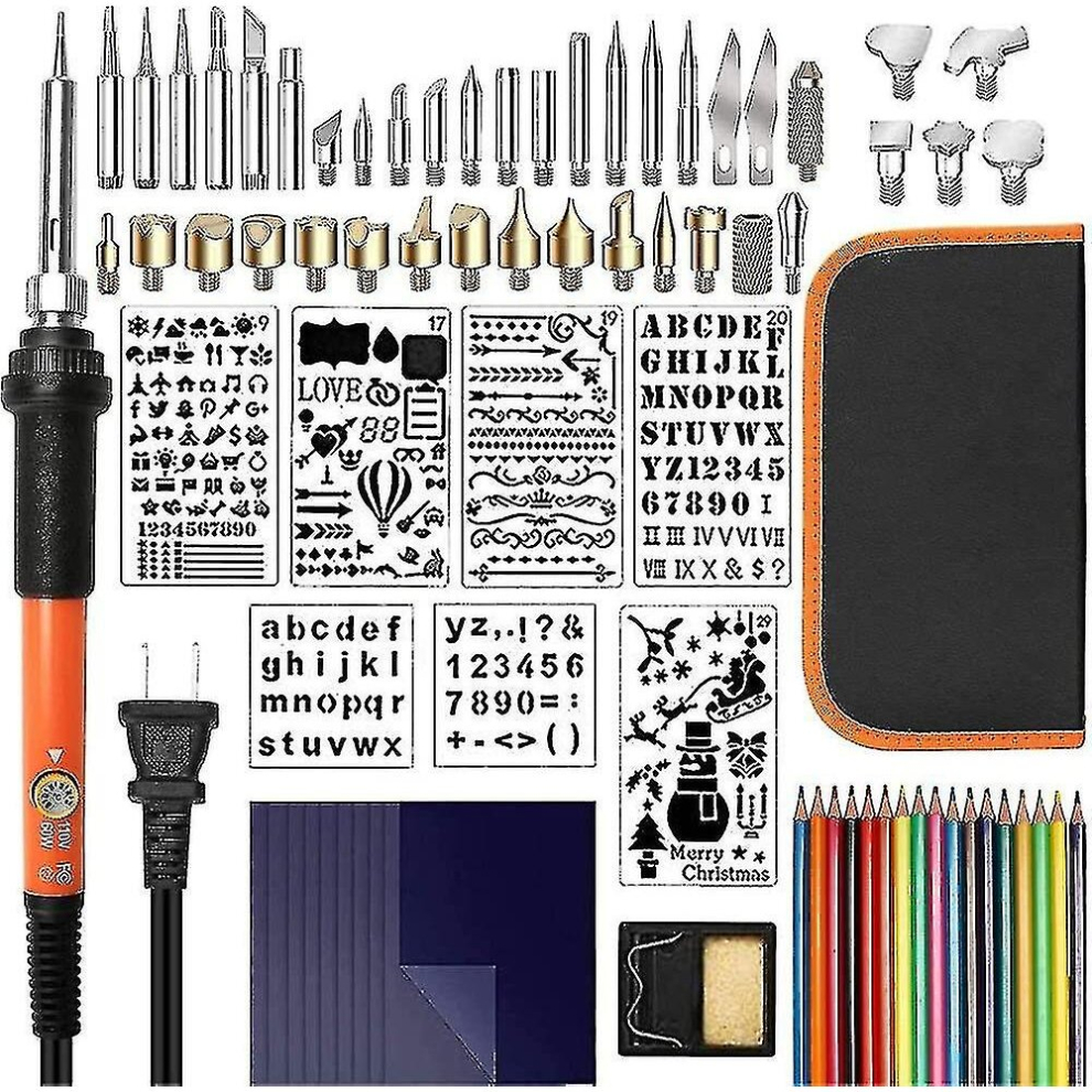 Wood Burning Kit, 79pcs Pyrography Pen Set With Adjustable Temperature 200~450  Switch, Wood Burning Tool Kit - Embossing/carving/soldering Tips/stenc