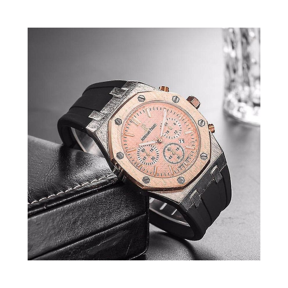 (9) Audemars Piguet Fashion Real Rubber Quartz Men's Watch-