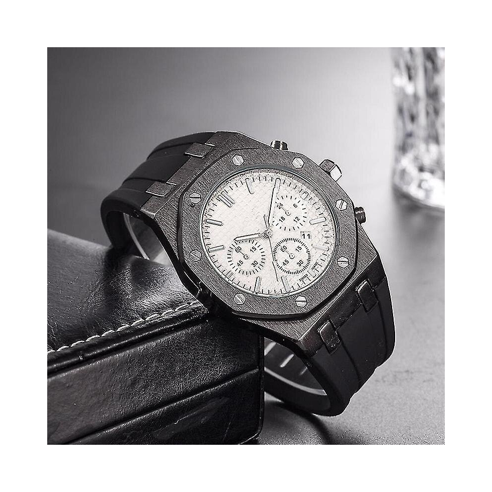 (10) Audemars Piguet Fashion Real Rubber Quartz Men's Watch-