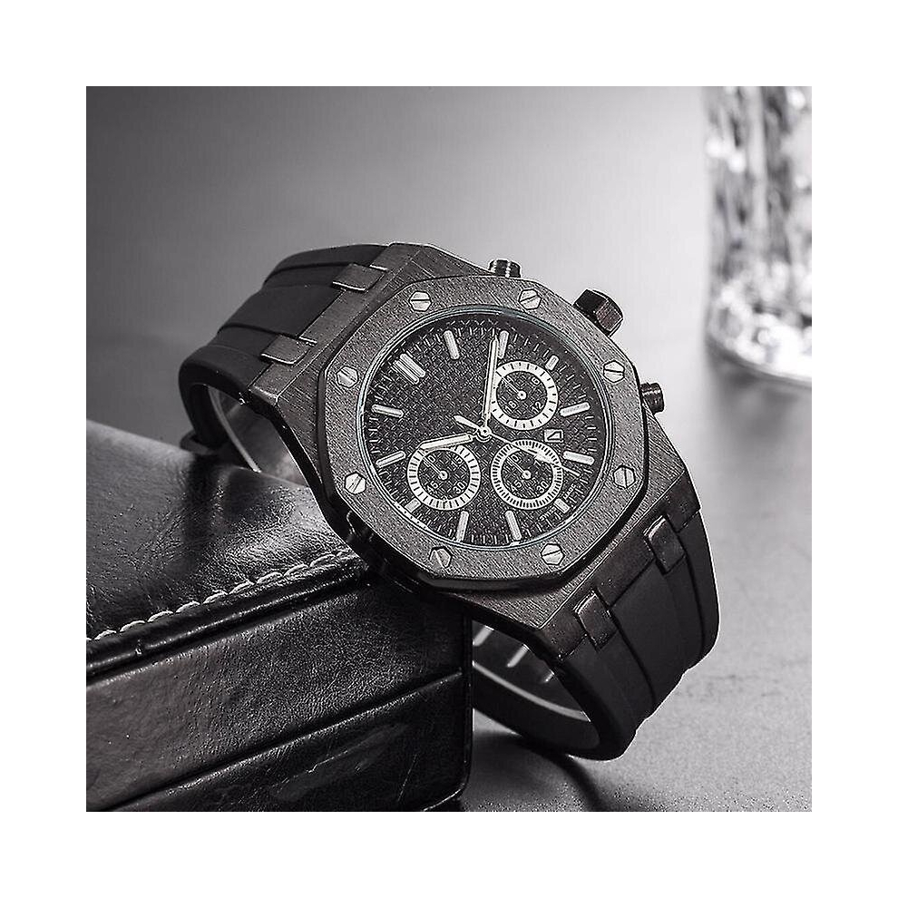 (6) Audemars Piguet Fashion Real Rubber Quartz Men's Watch-