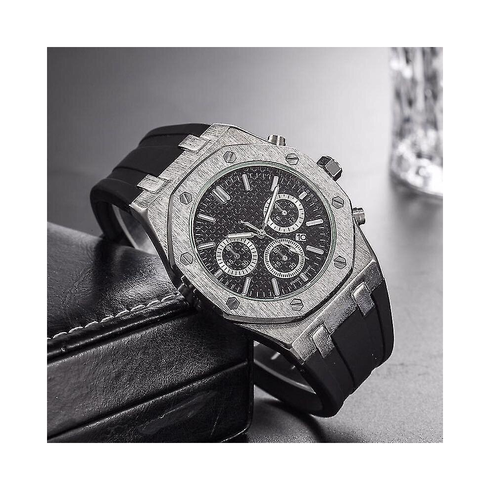 (8) Audemars Piguet Fashion Real Rubber Quartz Men's Watch-