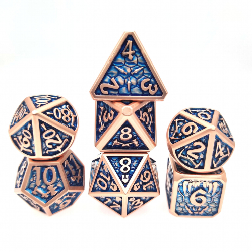 7pcs Dragon Scale Metal Polyhedral Dices For Role playing Board Game 1