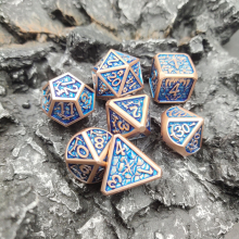 7pcs Dragon Scale Metal Polyhedral Dices For Role playing Board Game