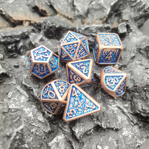 7pcs Dragon Scale Metal Polyhedral Dices For Role playing Board Game