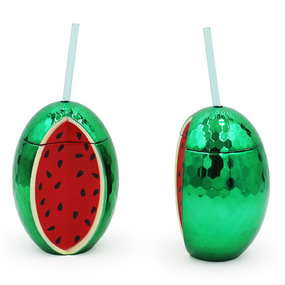 2PCS Watermelon Disco Ball Cups with Red Straw,for Party