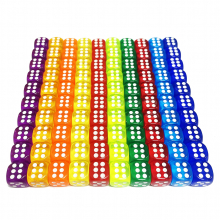 12mm Six Sided Round Translucent Game Dices For Table Board Game Or Teaching Math Aids
