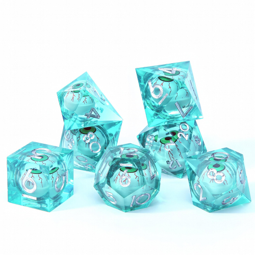 7pcs Transparent Resin Polyhedral Dice Set For Cosplay Board Game 1