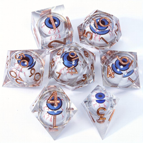 7pcs Transparent Resin Polyhedral Dice Set For Cosplay Board Game 2