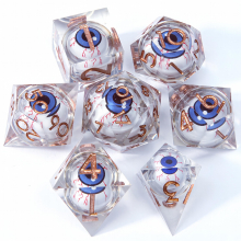 7pcs Transparent Resin Polyhedral Dice Set For Cosplay Board Game