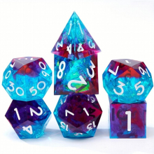 7pcs Resin Sharp Edge Polyhedral Dice Set For Cosplay Board Game Halloween Decoration Holiday Event Party Supplies