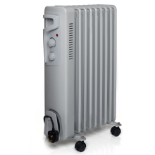 Futura Oil Filled Radiator 2000W Portable Electric Room Oil Heater 3 Heat Settings 9 Fins