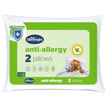 Silentnight Anti-Allergy Pillows 2 Pack ? Soft Medium Support Anti Bacterial, Bed Hotel Pillows for Back, Stomach and Side Sleepers, White
