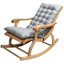 Long Folding Recliner Rocking Chair Cotton Cushion Plush Cushion Bamboo Chair Cushion Wooden Folding Chair High-quality Cushion Gray 1.2 Meters