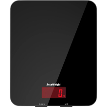 ACCUWEIGHT 201 Digital Kitchen Scales Tempered Glass Platform Electronic Weighing Food Backlit LCD Display Office School Home Baking Cooking 5kg/11lb