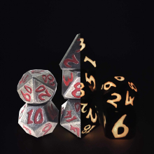 7pcs Big Words Dragon Scale Pink Luminous Polyhedral Dices For Board Game