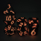 7pcs Big Words Dragon Scale Pink Luminous Polyhedral Dices For Board Game 7