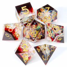 7pcs Resin Polyhedral Dices For Digital Teaching Role Playing Board Game Party Supplies