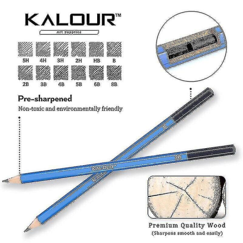 60 Piece Professional Sketch Set Pencils 2