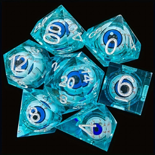 7pcs set Sharp Edge Eyeball Dice Set Hand Floating Eyeball Dice For Tabletop Role playing Games 2