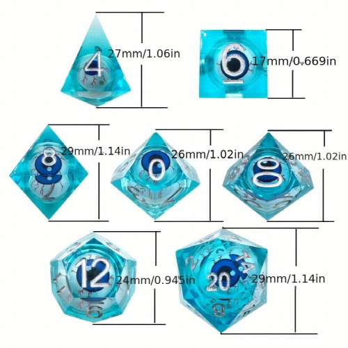 7pcs set Sharp Edge Eyeball Dice Set Hand Floating Eyeball Dice For Tabletop Role playing Games 1