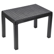 (Black) 40x60cm Outdoor Plastic Lightweight Coffee Table Patio Balcony Garden Furniture