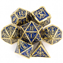 7pcs Golden Double Swords Metal Solid Polyhedral Dice Set Suitable For Role Playing Board Game