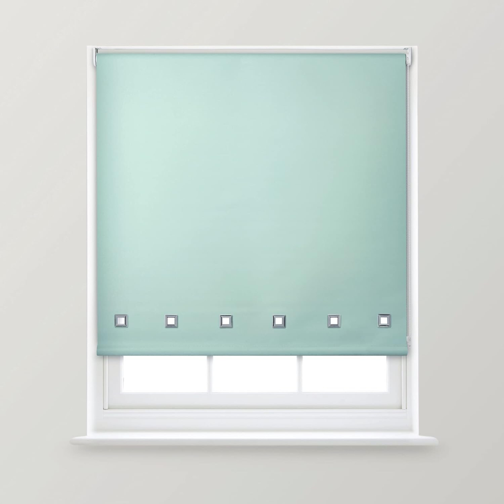 (Duck Egg, 60cm x 170cm (23.6" x 66.9") (2FT)) A.Unique Home Premium Quality Trimmable Square Eyelet Window Roller Blind in a Variety of Colours and S