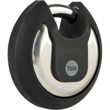 YALE Y130B Maximum Security Stainless Steel Discus Padlock With Cover 3 Key 70mm