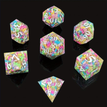 Quicksand Core Liquid Core Dice Set Sharp Resin Dice Set Metal Dice Set 7 Polyhedral Dice Set Role Play Dice Set D20 D6