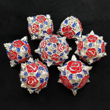 Metal Dice Dice Hollow Set with Box Metal Dice For Role playing Polyhedral Dice Set Digital Game