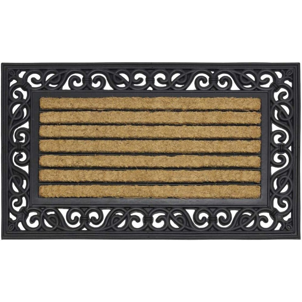 (Rectangular Shape) MantraRaj Karina Heavy Duty Coir Door Mat Rubber Backed Non-Slip Rattan Entrance Door Mat Indoor And Outdoor Mats