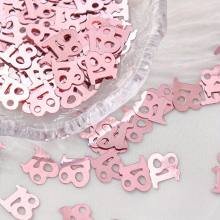 Number 18 Rose Golden Party Desktop Sprinkle Decorative Confetti