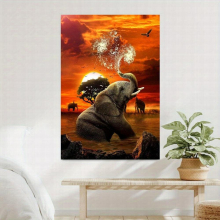 1pc Elephant Canvas Painting For Adults Beginners Sunset Canvas Painting Art Kits For Kids Animals Canvas Painting By Number Canvas Painting Art Home