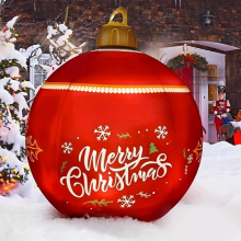 1pc 24 Inch Rechargeable 16 Colors LED Light Inflatable Christmas Ball Christmas Blow Ball Decorative Christmas Giant Inflatable Decorative Ball Chris