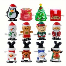 12pcs Christmas Wind up Toys Christmas Party Fun And Little Santa Claus Wind up Toys