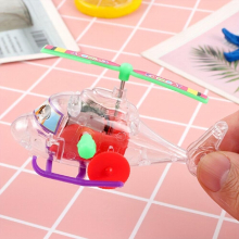 1pc Wind Up Chain Transparent Small Airplane Wind Up Chain Helicopter Sliding With Propeller Rotatable Toy Party Small Gift