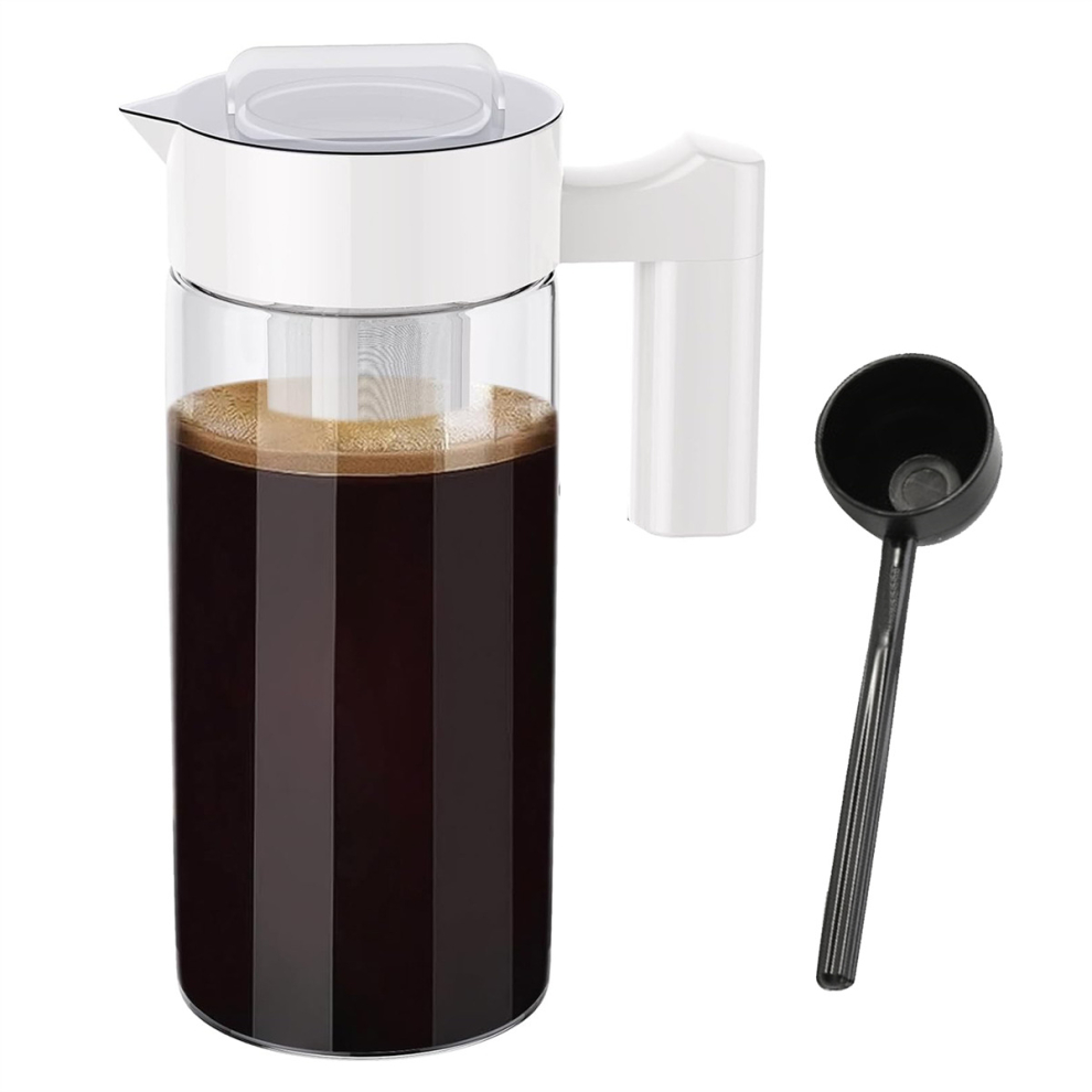 Cold Brew Coffee Maker, 40 Oz Iced Coffee Pitcher White