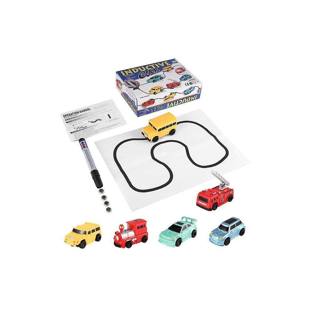 Enlighten Magic Pen Inductive Car Children's Train Tank Toy Car Draw Lines Induction Rail Track Car Kids