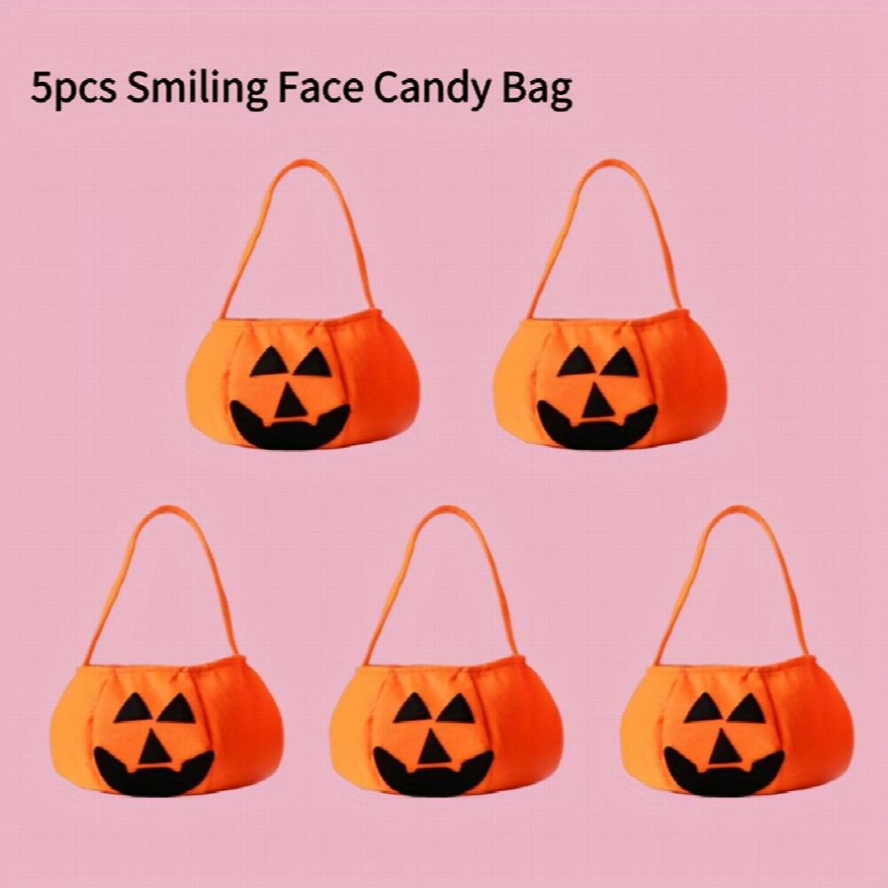 5pcs Halloween Pumpkin Bags Portable Three dimensional Non woven Fabric Bags Halloween Scene Layout Props-image-OPC-PD5PQP5-NEW