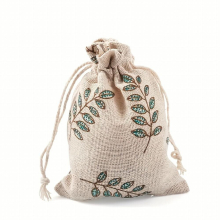 30pcs 14 0x10 01cm Packing Pouches Drawstring Gift Bags Jewelry Storage Bags Rectangle Bags With Printed Leaf