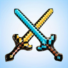 2pcs Pixel Style Inflatable Sword Fun Party Toys Family Game Stage Props
