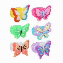 A Pack Of 12 Hot Selling Colorful Butterfly Rings For Girls