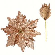 4pcs 29 Golden Brown Red Silvery Poinsettia Flower Artificial With Christmas Decor Glitter Christmas Ornaments